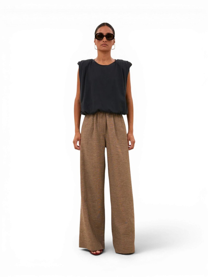 Bruine linnen broek Benji Girone By Bar