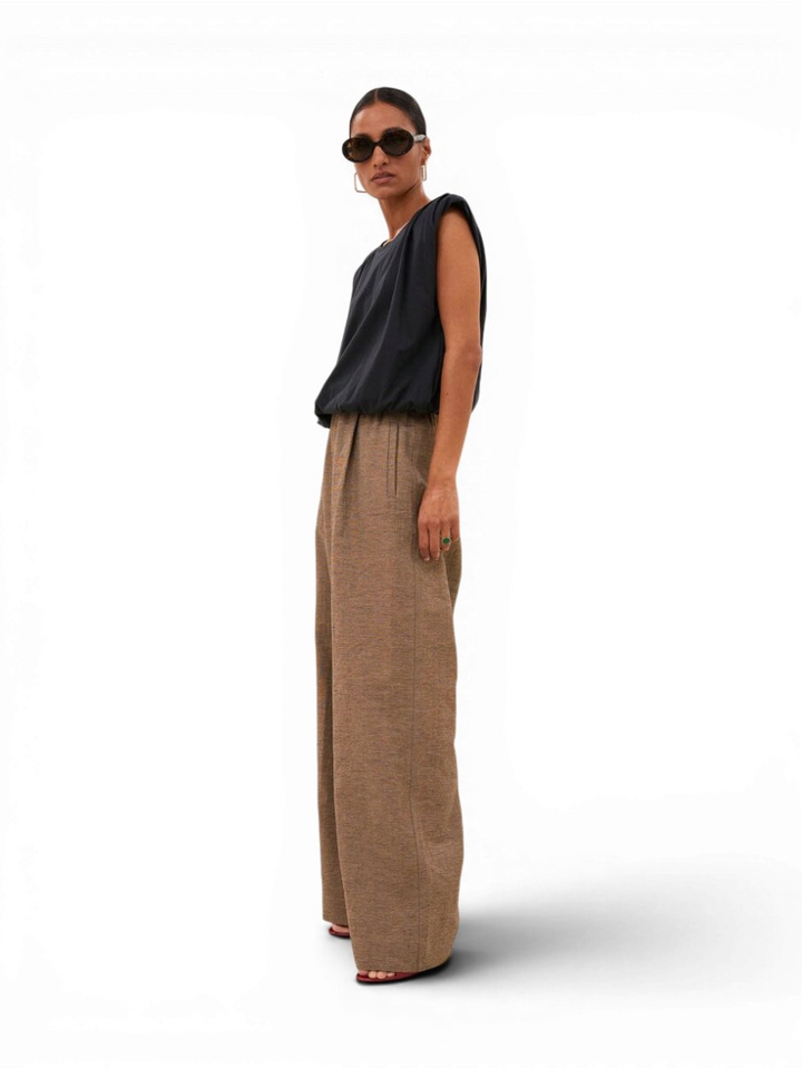 Bruine linnen broek Benji Girone By Bar