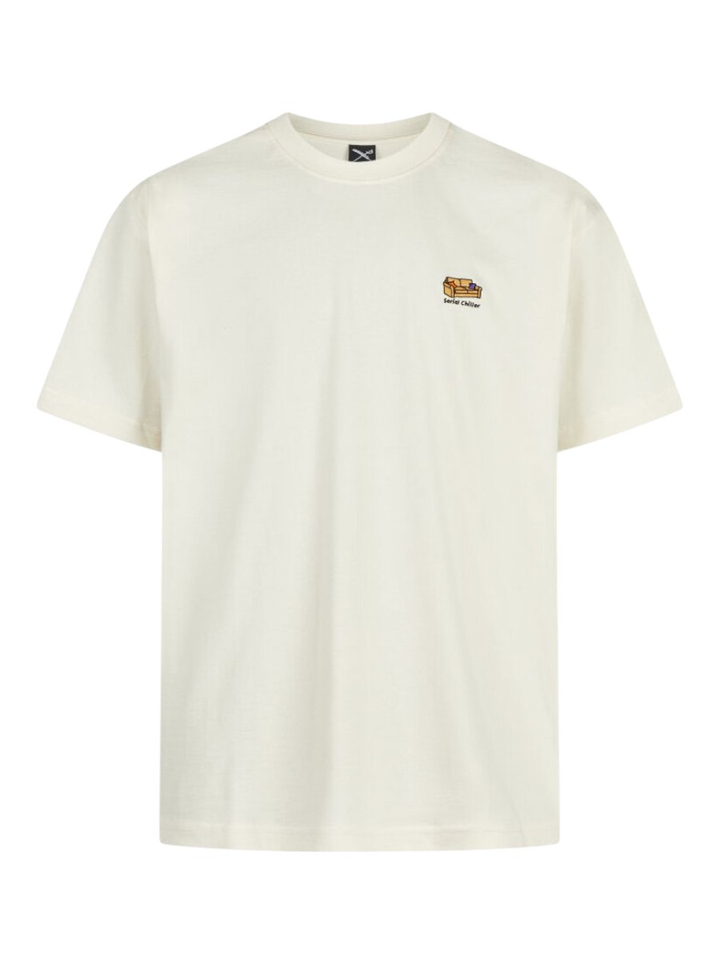 Beige katoenen t-shirt met ronde hals en korte mouwen Serial Chiller Relaxed Iriedaily