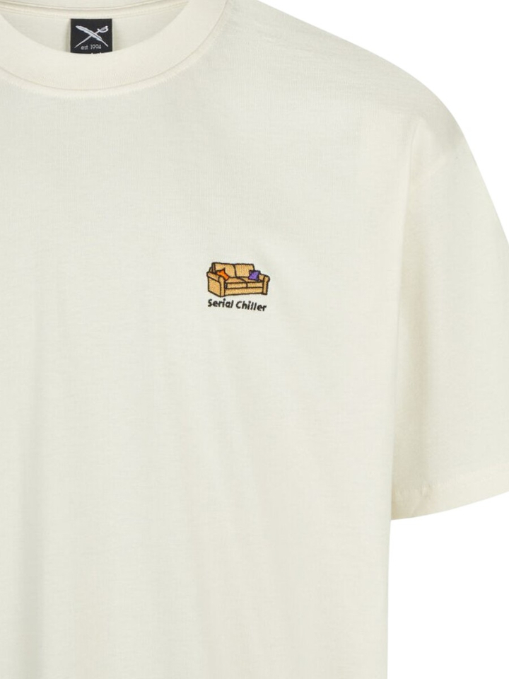 Beige katoenen t-shirt met ronde hals en korte mouwen Serial Chiller Relaxed Iriedaily
