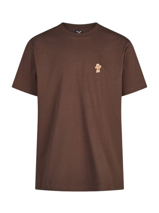Bruine katoenen t-shirt met ronde hals en korte mouwen Cookieman Iriedaily