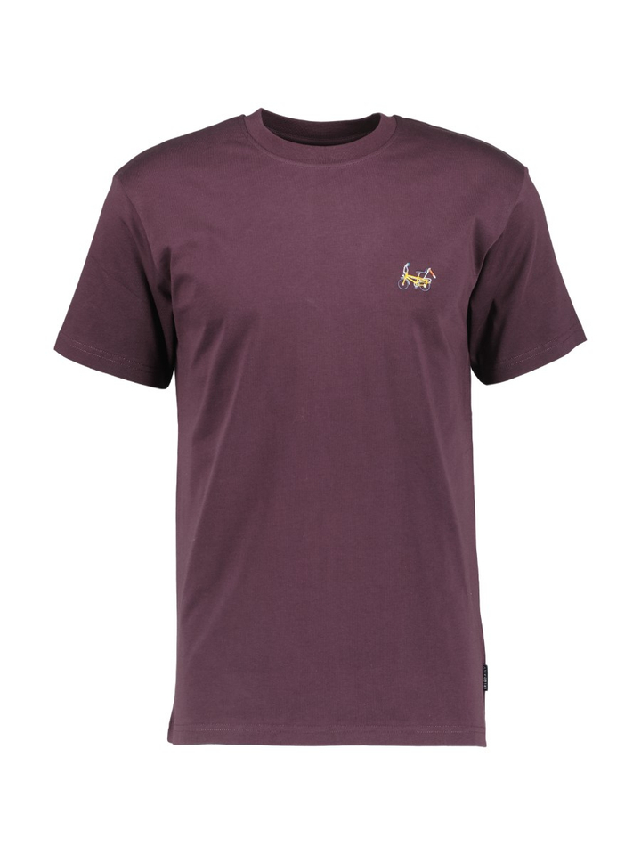 Bordeaux katoenen t-shirt met ronde hals en korte mouwen Bonacyle Iriedaily