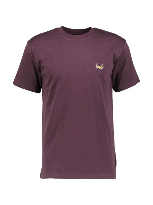 Bordeaux katoenen t-shirt met ronde hals en korte mouwen Bonacyle Iriedaily