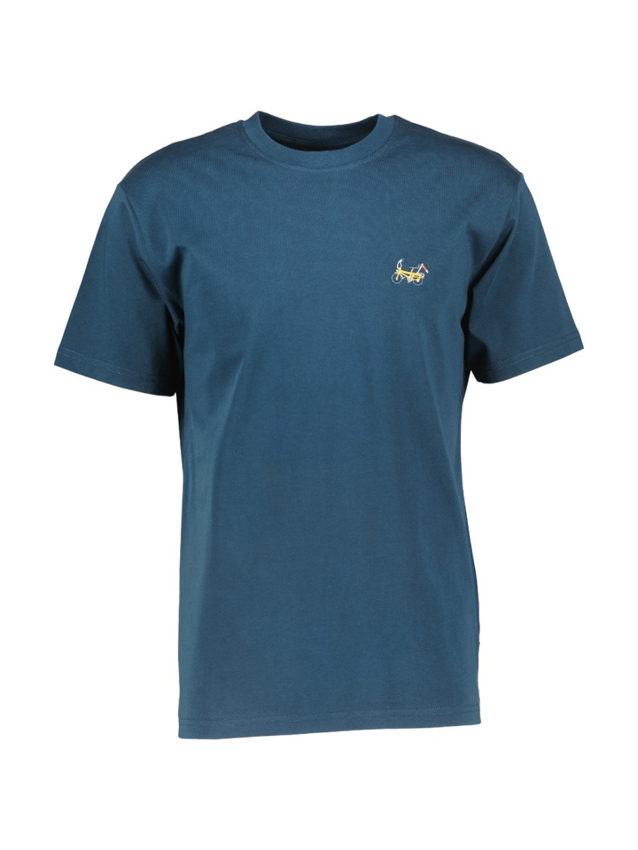 Donkerblauwe katoenen T-shirt Bonacycle Regulat Iriedaily