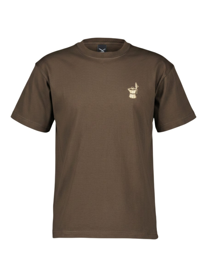 Bruine katoenen T-shirt met opdruk Couchboy Iriedaily 