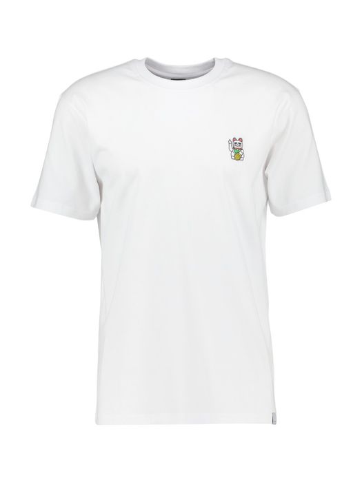 Witte katoenen t-shirt met ronde hals en korte mouwen Bye Bye Iriedaily