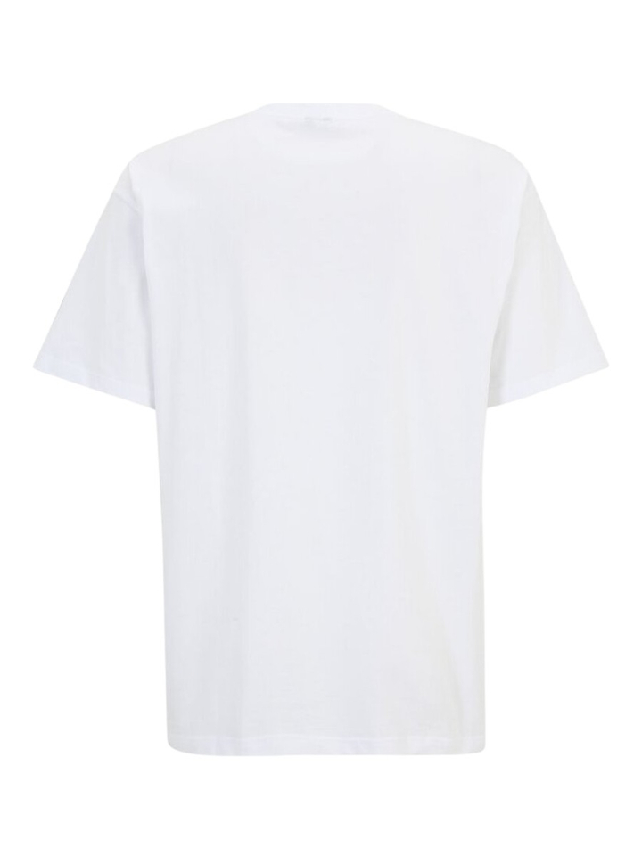 Witte katoenen t-shirt met ronde hals en korte mouwen What The Duck Iriedaily