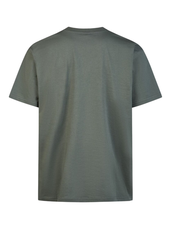 Groene katoenen t-shirt met ronde hals en korte mouwen What The Duck Iriedaily