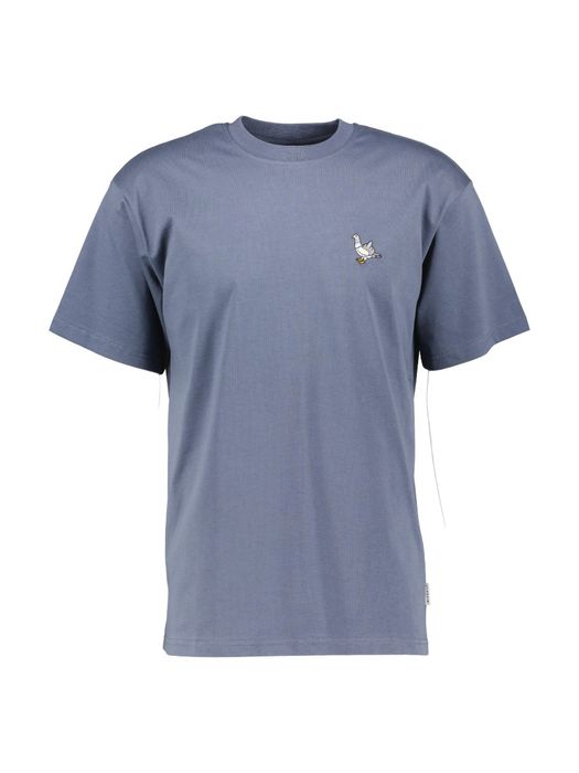 Blauwe katoenen t-shirt met ronde hals en korte mouwen Pigion Finger Iriedaily