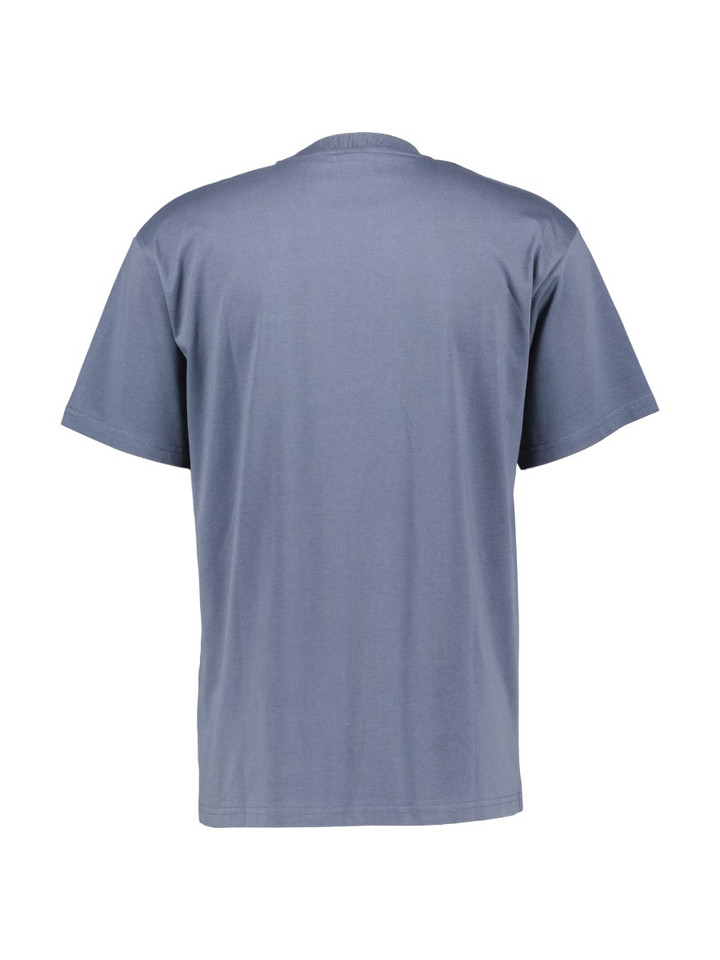 Blauwe katoenen t-shirt met ronde hals en korte mouwen Pigion Finger Iriedaily