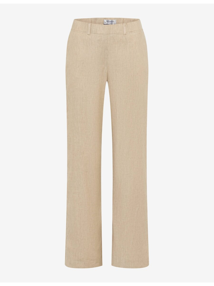 Beige linnen broek Pam Flared Raphaella By Brax 