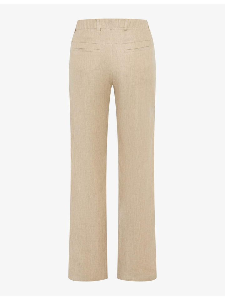 Beige linnen broek Pam Flared Raphaella By Brax 