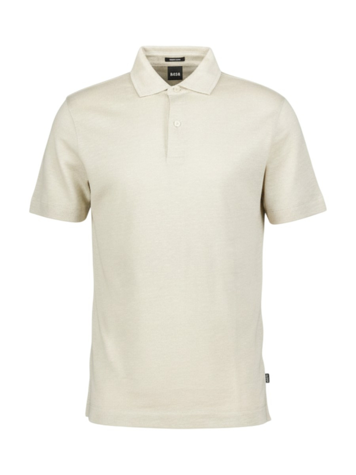 Beige polo van linnen en katoen Hugo Boss