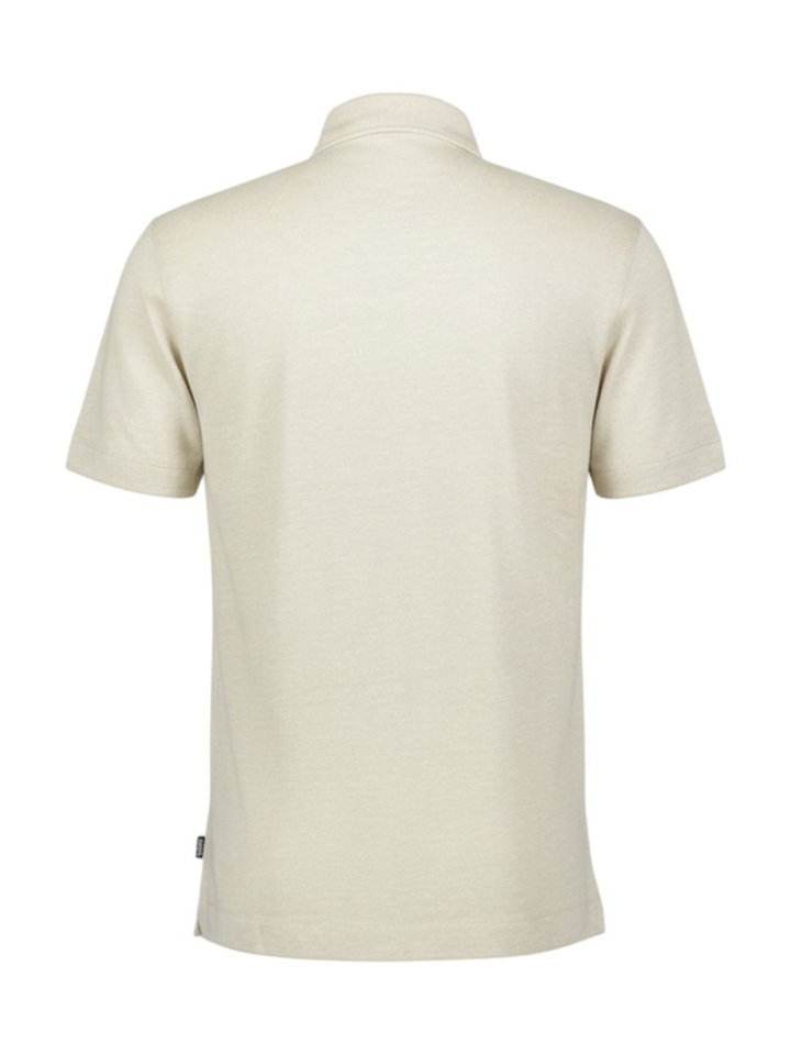 Beige polo van linnen en katoen Hugo Boss