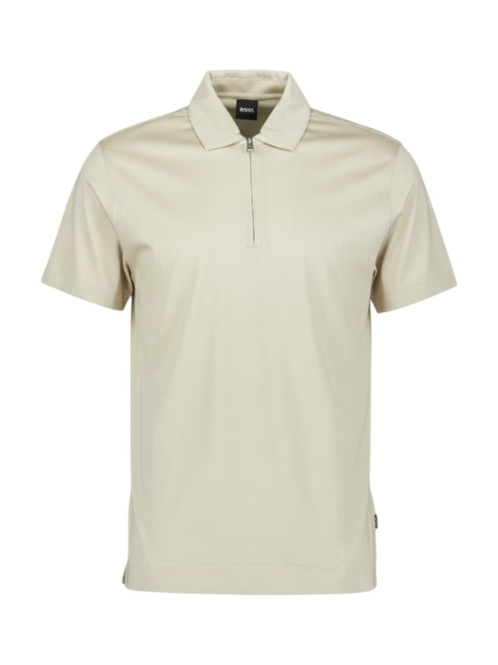 Beige polo met korte rits Hugo Boss