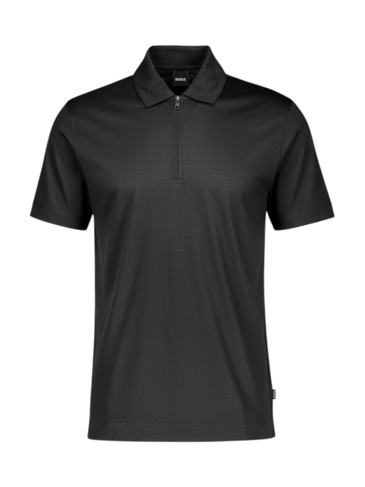 Zwarte polo met korte rits Hugo Boss 