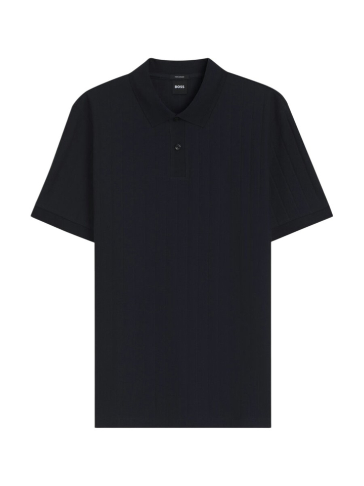 Blauwe polo met structuur Parlay Hugo Boss