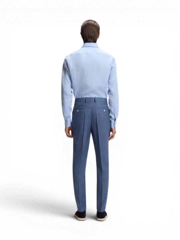 Blauwe slim fit kostuumbroek Genius Boss