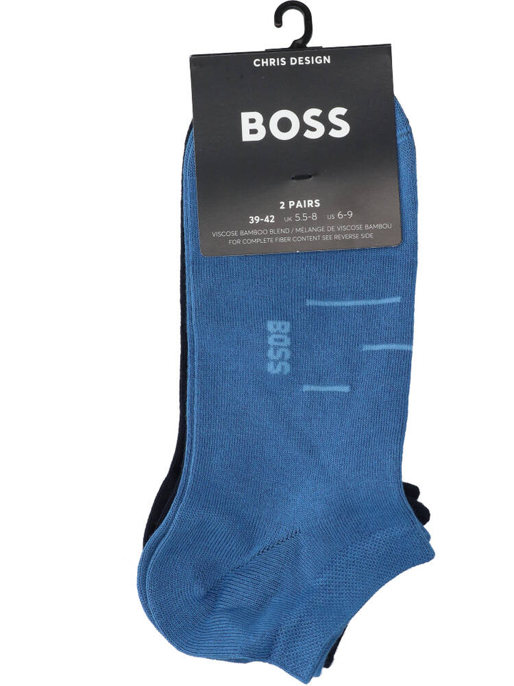 Donkerblauwe korte sokken 2-pack Hugo Boss 