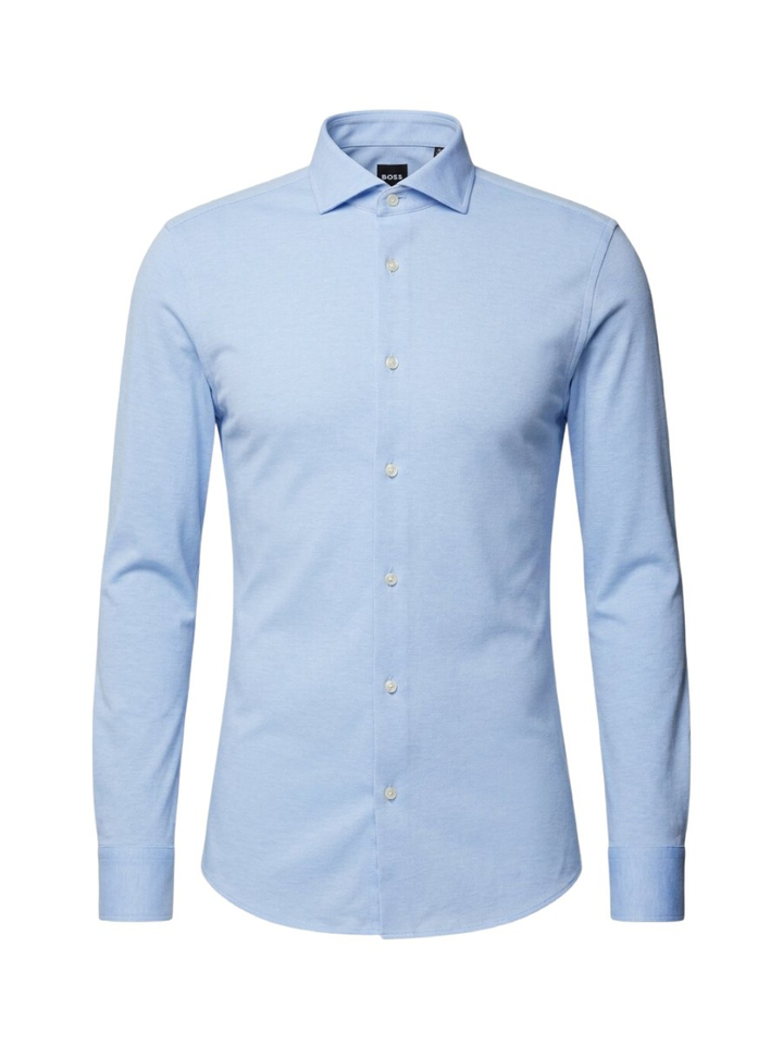 Lichtblauw katoenen hemd (slim fit) met lange mouwen Hugo Boss