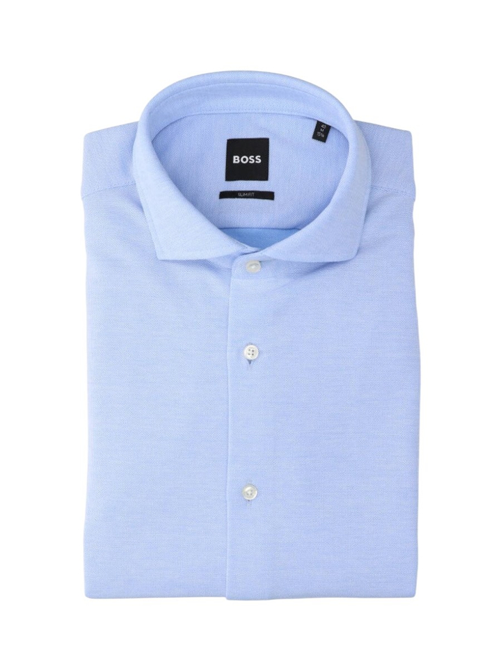 Lichtblauw katoenen hemd (slim fit) met lange mouwen Hugo Boss