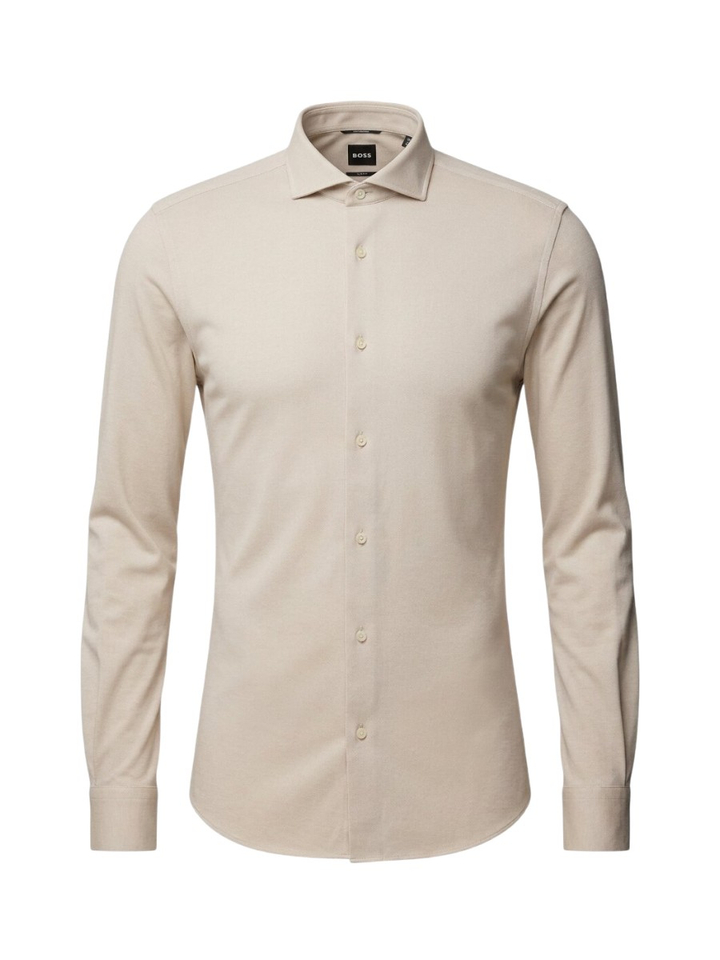 Light beige katoenen hemd (slim fit) met extra lange mouwen Hugo Boss