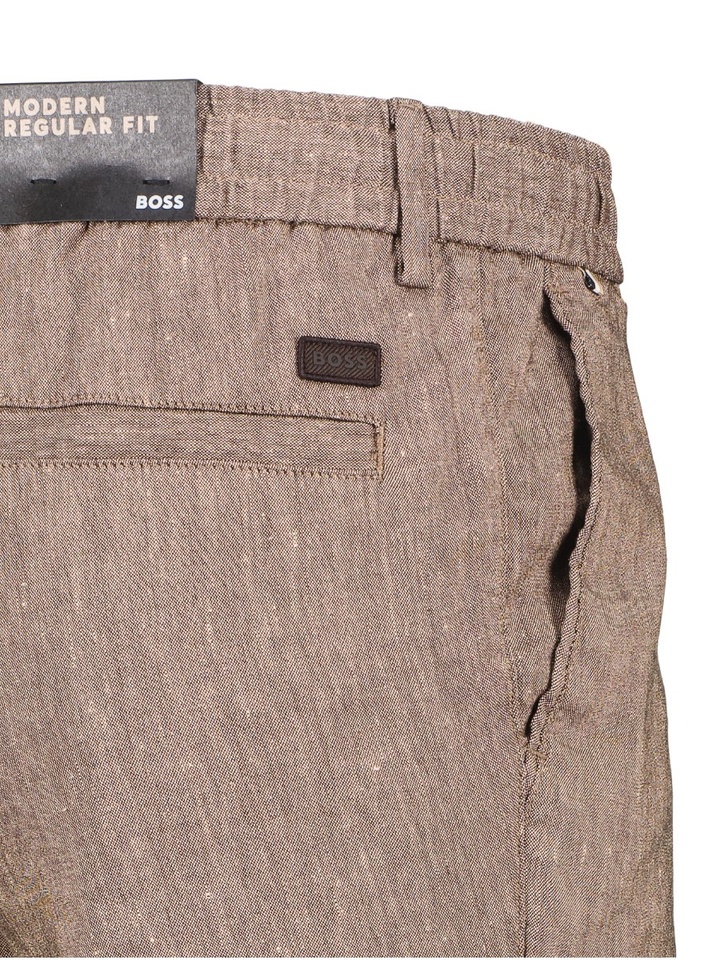 Donkerbruine linnen short Kane Hugo Boss 