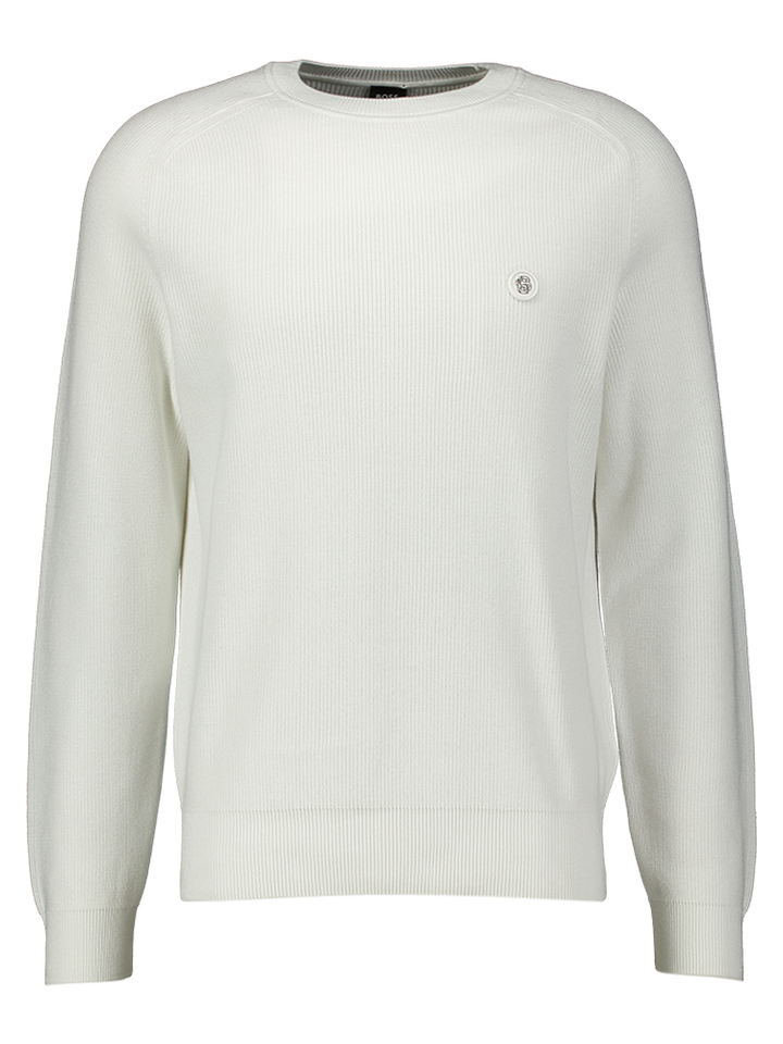 Witte trui met zilveren logo Ullian Hugo Boss