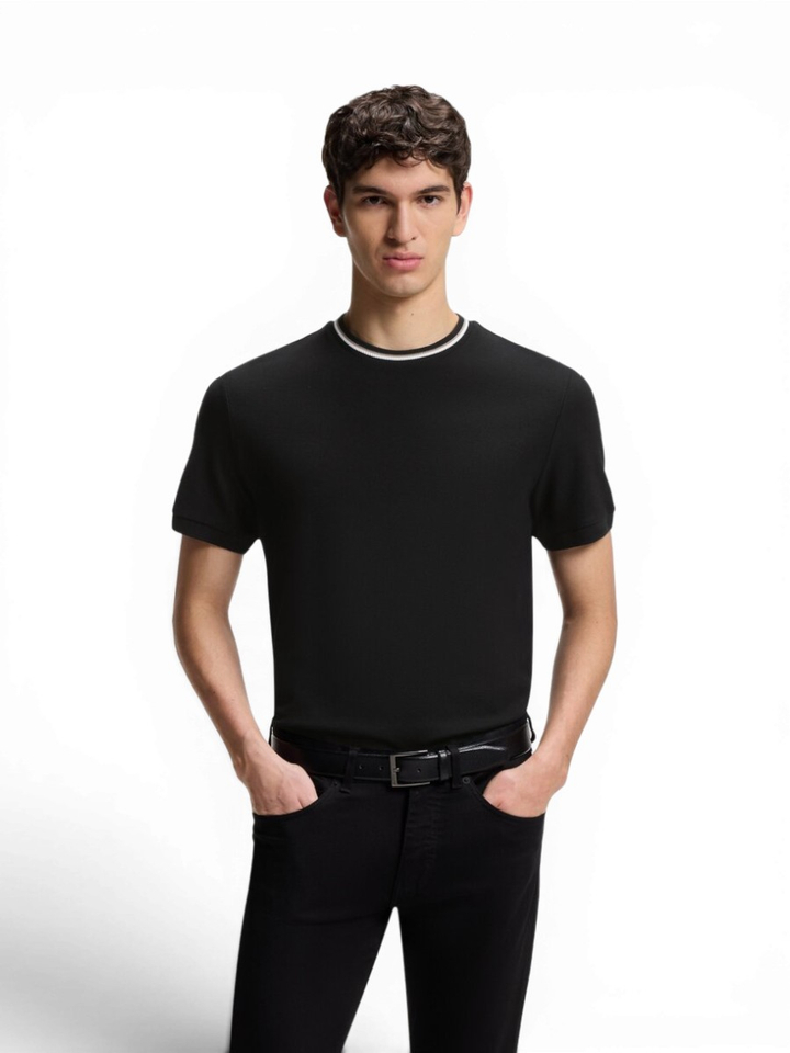 Zwarte katoenen T-shirt Hugo Boss
