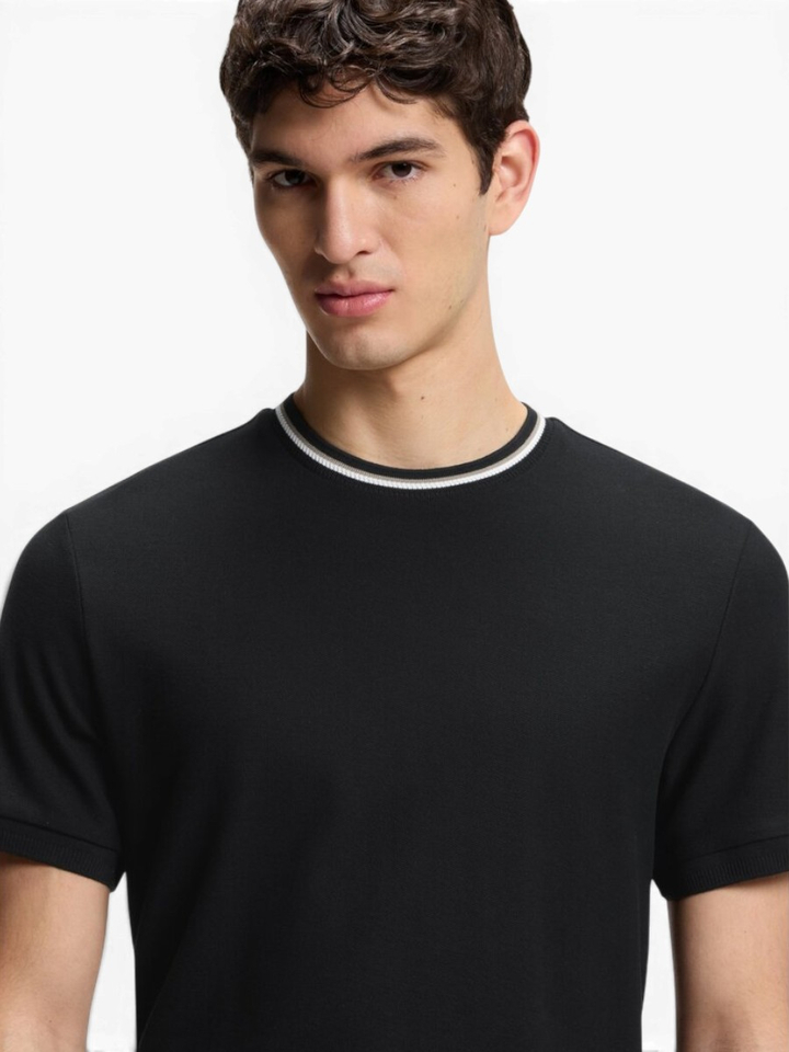 Zwarte katoenen T-shirt Hugo Boss
