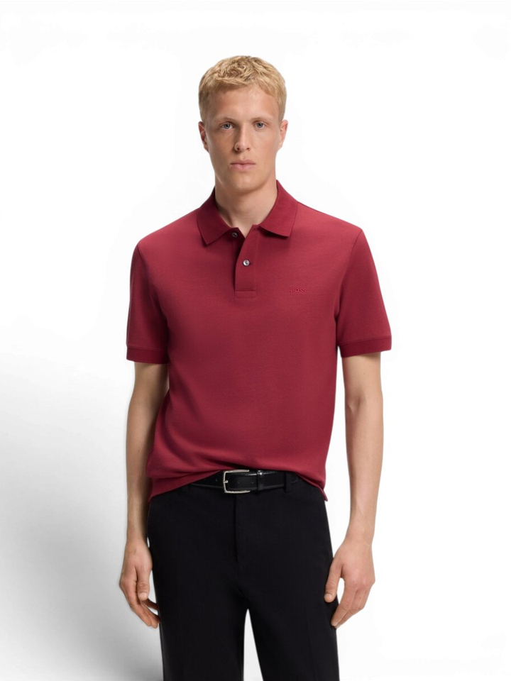 Rode katoenen polo Hugo Boss 