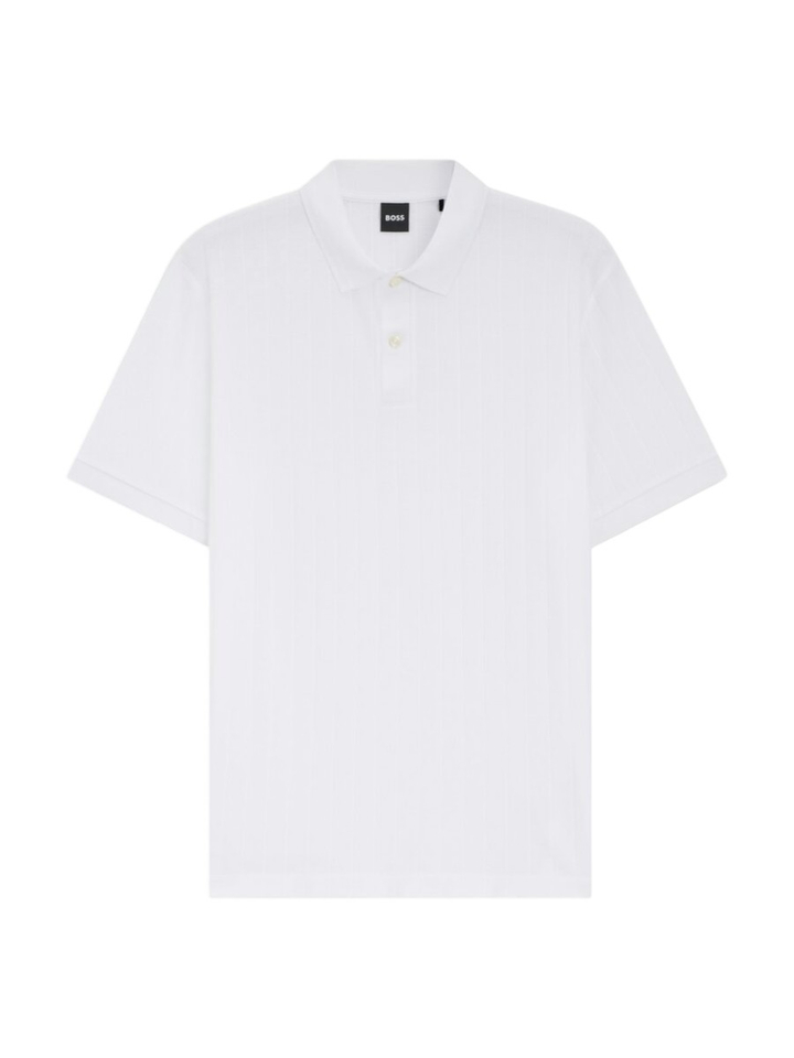 Witte polo met structuur Parlay Hugo Boss 