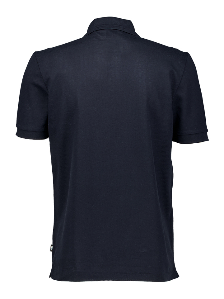 Donkerblauwe polo met korte rits Hugo Boss 