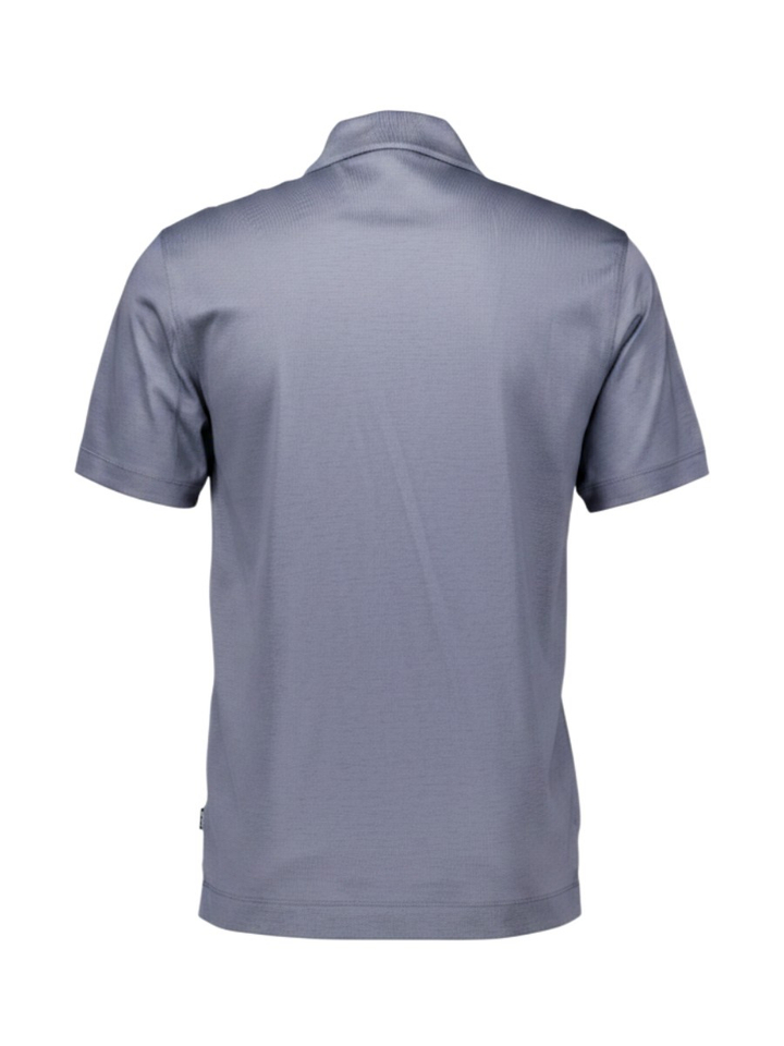 Blauwe polo van een katoenmix met ritssluiting Hugo Boss