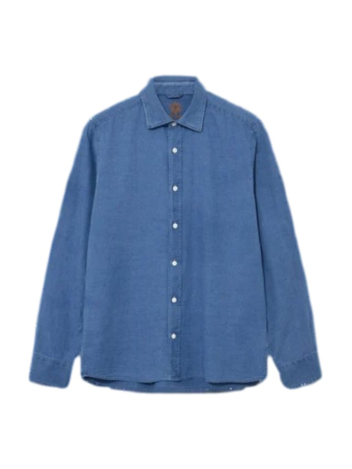 Blauw jeanshemd (regular fit) met lange mouwen Mos Mosh