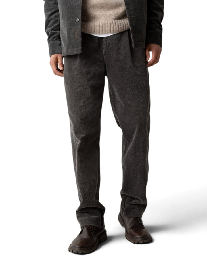 Grijze broek in velours Mos Mosh