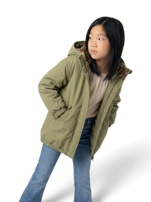 Kaki groene parka met capuchon Haori Bellerose