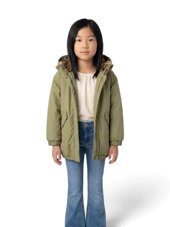 Kaki groene parka met capuchon Haori Bellerose 
