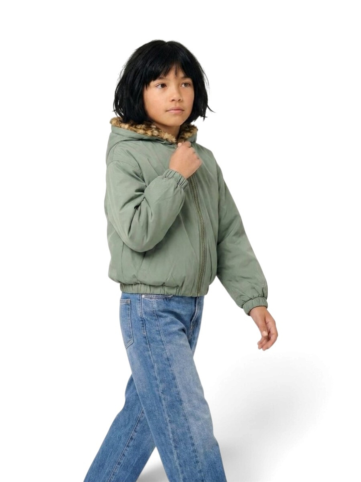 Kaki groene bomber met tijgerprint Hasty Bellerose