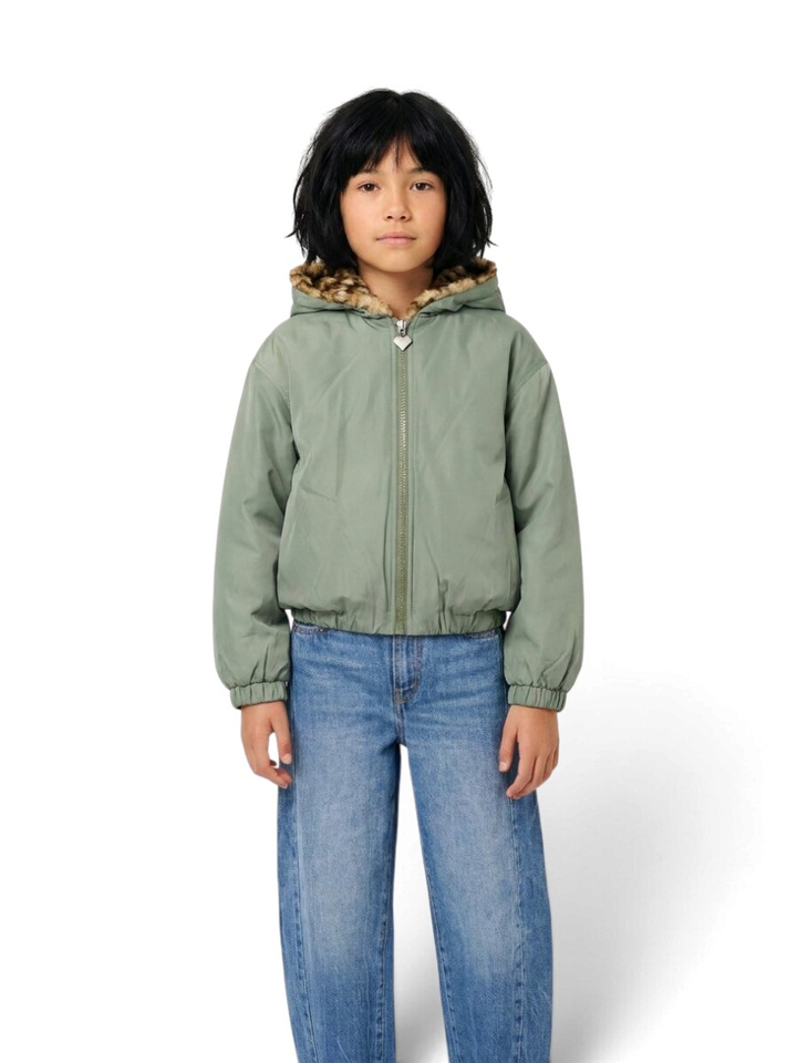 Kaki groene bomber met tijgerprint Hasty Bellerose