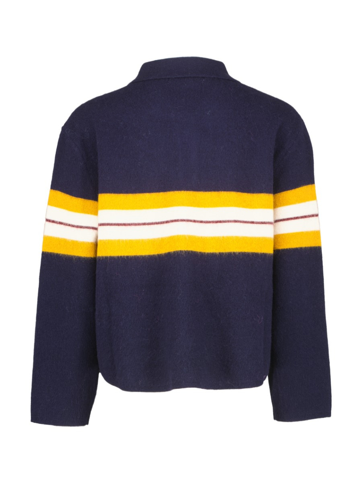 Donkerblauwe pull met gestreept detail Aetik Bellerose 