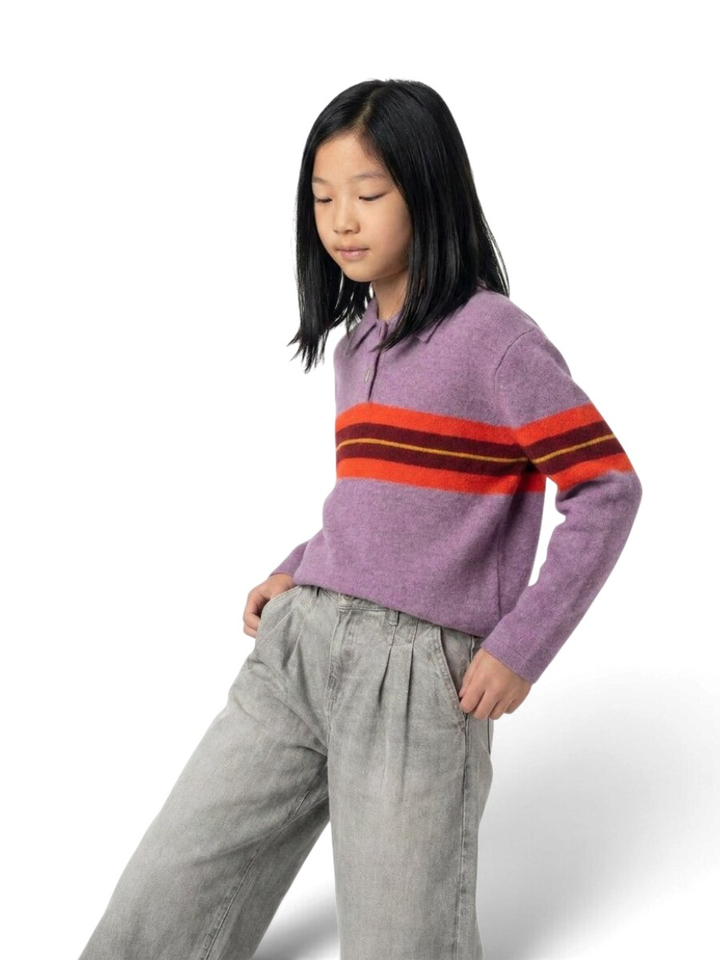 Paarse pull met gestreept detail Aetik Bellerose