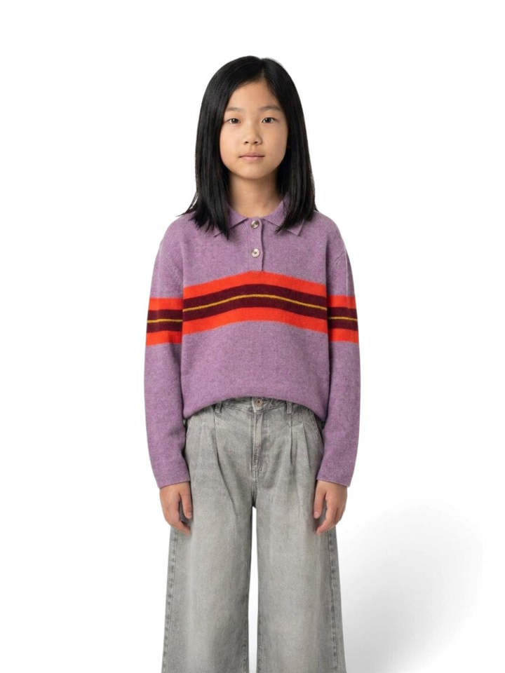 Paarse pull met gestreept detail Aetik Bellerose