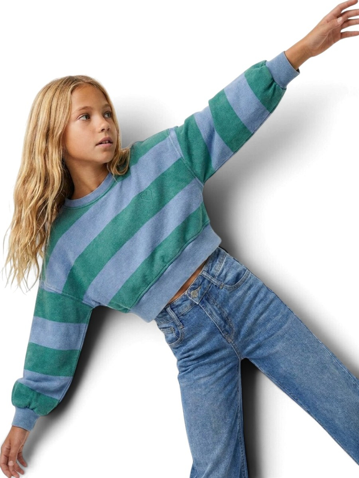 Groen/blauw gestreepter sweater Fenya Bellerose