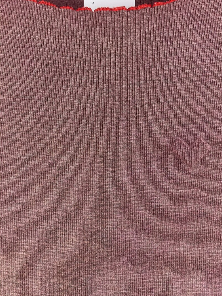 Bordeaux t-shirt met rood detail Bellerose