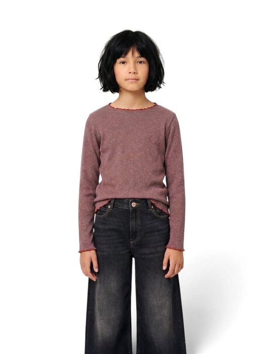 Bordeaux t-shirt met rood detail Bellerose