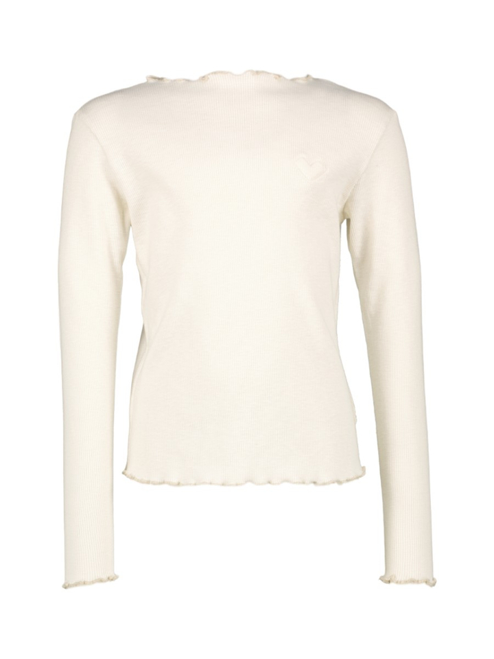 Ecru t-shirt met lange mouwen Fibu Bellerose 