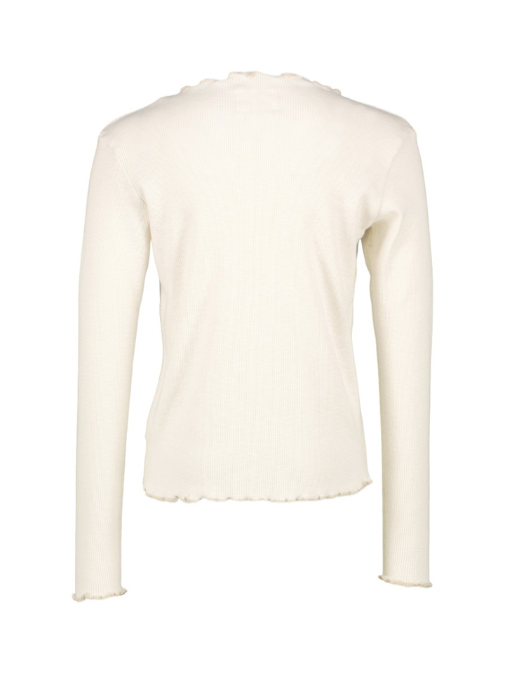 Ecru t-shirt met lange mouwen Fibu Bellerose 