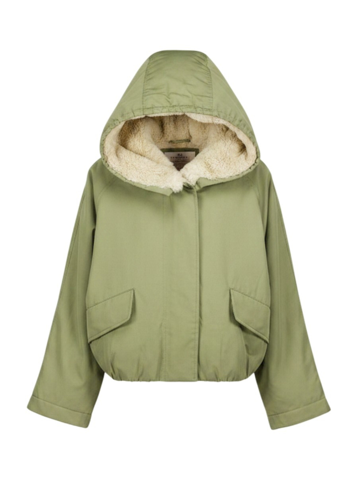 Kaki groene bomber met capuchon Hermine Bellerose