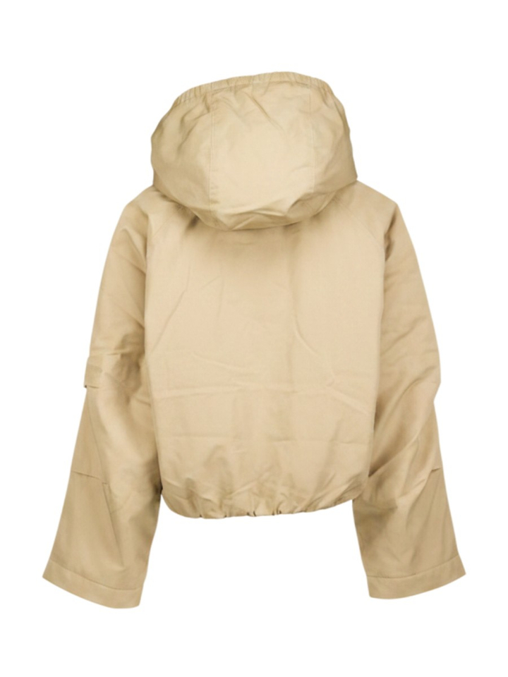 Beige jas met rits en kap Hermine Bellerose